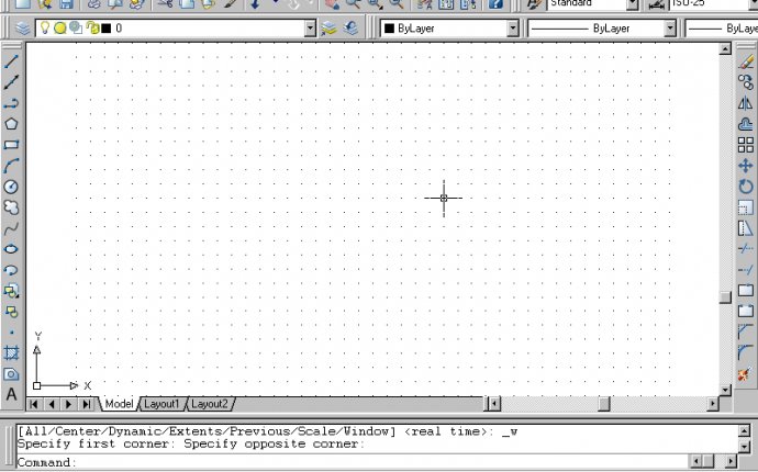 После загрузки AutoCAD на